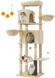 Produktbild von FEANDREA Kratzbaum XXL mehrstöckig mit Höhlen beige