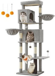 Produktbild von FEANDREA Kratzbaum XXL mehrstöckig mit Höhlen grau