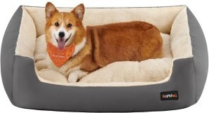 Produktbild von FEANDREA L-XL Hundebett mit Wendekissen grau