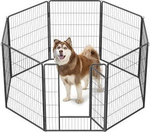 FEANDREA L-XXL Hundezaun 8 Platten transportabel grau 1,6 m, 1,6 m, 1 m – Bild 1 von 3