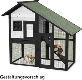 Produktbild von Feel2Home Kleintierkäfig Hasenstall Kaninchenstall Unbehandelt