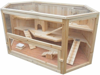 Produktbild von Feel2Home Kleintierkäfig Kleintierkäfig Holz Hamsterstall Meerschweinchenhaus