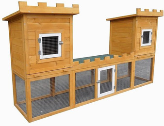 Produktbild von Feel2Home Kleintierkäfig Kleintierstall Hasenstall Freigehege Haus Schloss Kaninchenstall