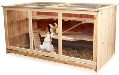 Produktbild von Feel2Home Kleintierkäfig mit Plexiglas und drei Stockwerken