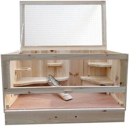 Produktbild von Feel2Home Kleintierkäfig Nagerheim aus unbehandeltem Holz