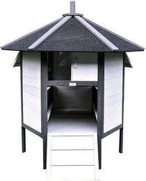 Produktbild von Feel2Home Kleintierkäfig XXL Hühnerstall Grau Kleintierhaus Geflügel Hasenkäfig