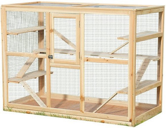 Produktbild von Feel2Home Kleintierkäfig XXL Villa aus Holz und verzinktem Drahtgitter