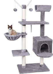 Produktbild von Feel2Home Kratzbaum Katzenbaum Hellgrau 131cm mit Anti-Kipp-Beschlägen