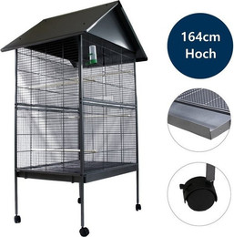 Produktbild von Feel2Home Vogelkäfig Vogelvoliere Grau XXL