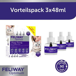 Produktbild von FELIWAY Optimum 3x30 Tage Vorteilspack für Pheromon Verdampfer - 3 x 48 ml