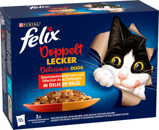 Felix Doppelt Lecker Geschmacksvielfalt vom Land Katzenfutter - 12 x 85 g – Bild 1 von 3