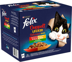 Felix Doppelt Lecker Katzenfutter Nass mit Gemüse - 24 x 85 g – Bild 1 von 3