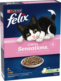 Produktbild von Felix Junior Sensations Trockenfutter für Kätzchen - 4 x 1 kg