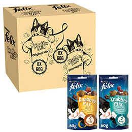 Produktbild von FELIX Knabber Mix Original & Strandspaß Katzensnack - 16 x 60 g
