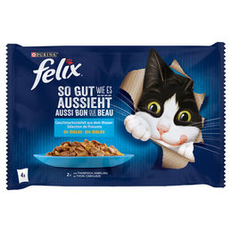 Produktbild von Felix Multipack So gut wie es aussieht Gelee mit Thunfisch und Kabeljau - 4 x 85 g