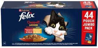 Felix Nassfutter Katze So gut wie es aussieht Doppelt Lecker Jumbo Pack 44x85g – Bild 1 von 3