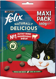 Produktbild von FELIX Naturally Delicious Katzensnack mit Rind & Goji Beeren - 180 g