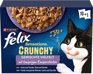 Felix Sensations Crunchy Geschmacksvielfalt mit Gemüse - 10 x 85 g – Bild 1 von 3