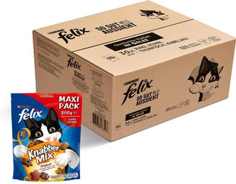 Produktbild von FELIX Sgwea Mix in Gelee 120x85g + FELIX Snack Huhn, Leber, Truthahn 200g gratis