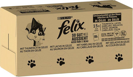 Felix So gut wie es aussieht Katzenfutter nass Gelee Fisch Mixpaket - 120 x 85 g – Bild 1 von 8