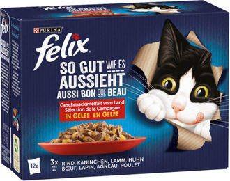 Felix So gut wie es aussieht Katzennassfutter Geschmacksvielfalt vom Land - 12 x 85 g – Bild 1 von 3