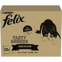 Produktbild von Felix Tasty Shreds Pouches Katzenfutter - 120 x 80 g