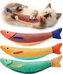 Produktbild von FELIXLEO Tierkuscheltier Katzenspielzeug Set 3er Fisch Kicker Weiches Interaktives für Katzen, (1-tlg)