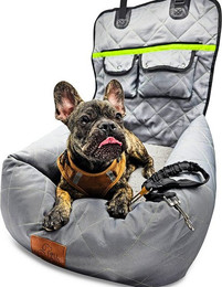 Produktbild von fell&bell Hunde Autositz Mittelgroß Grau 2-in-1 Hundebett