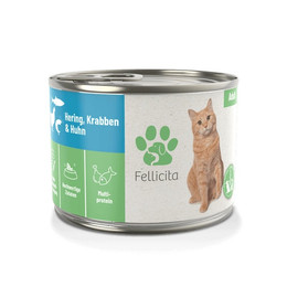 Produktbild von Fellicita Cat Nassfutter Hering, Krabben & Huhn - 6 x 800 g