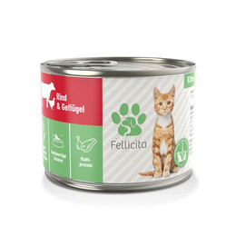 Produktbild von Fellicita Cat Nassfutter Kitten Rind & Geflügel - 6 x 400 g