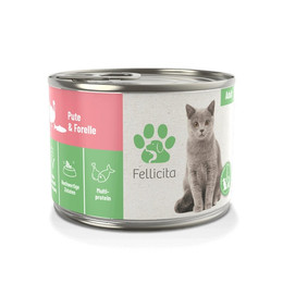 Produktbild von Fellicita Cat Nassfutter Pute & Forelle - 6 x 400 g