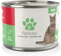 Produktbild von Fellicita Cat Nassfutter Rind Pur - 6 x 200 g