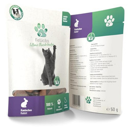 Produktbild von Fellicita Cat Snack Fellonis Fleischstreifen Kaninchen - 8 x 50 g