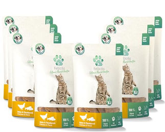Produktbild von Fellicita Fellonis Katzensnacks Fleischstreifen Huhn und Flussbarsch - 8 x 50 g