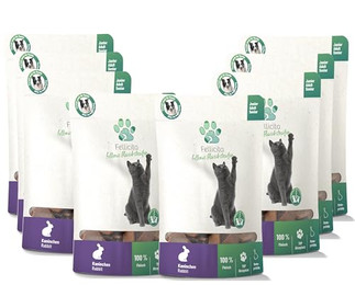 Produktbild von Fellicita Fellonis Katzensnacks Fleischstreifen vom Kaninchen - 8 x 50 g