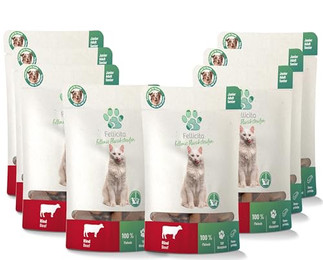 Produktbild von Fellicita Fellonis Katzensnacks Fleischstreifen vom Rind, Monoprotein, getreidefrei - 8 x 50 g