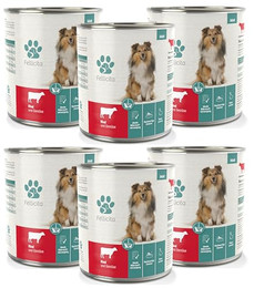 Produktbild von Fellicita Premium Nassfutter für Hunde Rind & Gemüse - 6 x 800 g