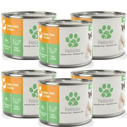 Produktbild von Fellicita Premium Nassfutter für Katzen Huhn Pute Ente - 6 x 200 g