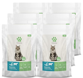 Produktbild von Fellicita Premium Nassfutter für Katzen Meeresfrüchte Seelachs Rind mit Apfel Petersilie - 6 x 295 g