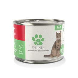 Produktbild von Fellicita Premium Nassfutter für Katzen Rind pur - 6 x 400 g