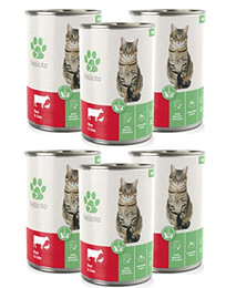 Produktbild von Fellicita Premium Nassfutter für Katzen Rind und Ente - 6 x 400 g