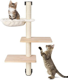 Produktbild von Femor Katzen-Kletterwand Wandkratzbaum 104 cm mit Sitz und Hängematte