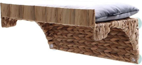 Produktbild von Fensterliege Cat Comfort Samt grau mit Saugnäpfen