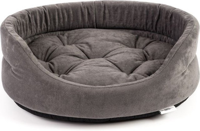 Produktbild von FERA ovales Hundebett mit Kissen 61x51x16 cm grau