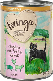 Produktbild von Feringa Country Style Menü Katzennassfutter Huhn Lamm Schwein - 24 x 400 g