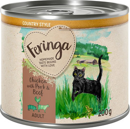 Produktbild von Feringa Country Style Menü Katzennassfutter Huhn Schwein Rind - 24 x 200 g