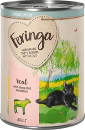 Produktbild von Feringa Single Meat Menü Kalb mit Brokkoli & Löwenzahn - 6 x 410 g