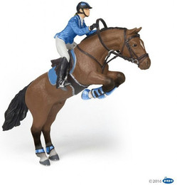 Produktbild von Figurine Papo Cheval saut d'obstacle & cavalière