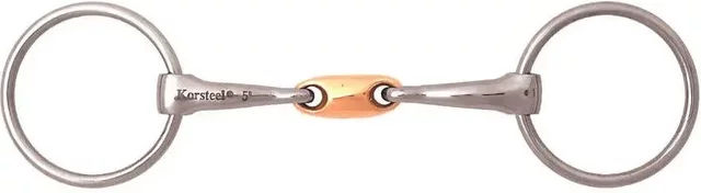 Produktbild von Filetgebiss, freier Ring aus Edelstahl mit französischen Kupfergliedern für Pferde Weatherbeeta Korsteel