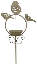 Produktbild von finehomegarden Vogeltränke Futterplatz Metall grau Gartenstecker